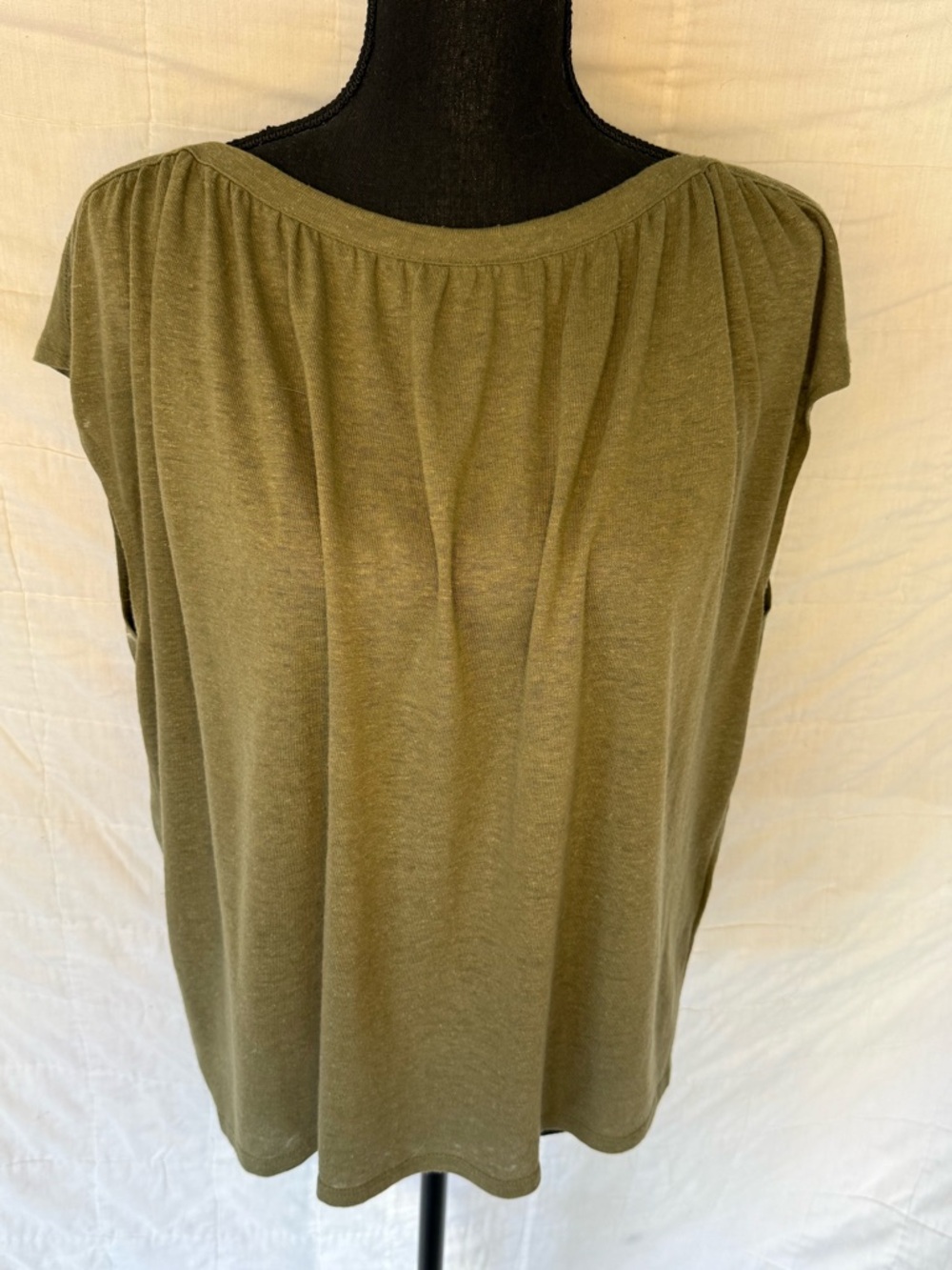 Banana Republic Olive Green Gathered Neck Tank